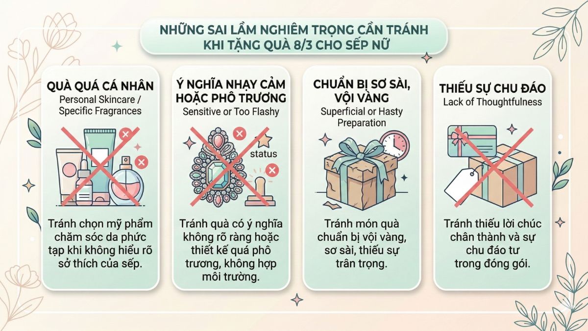 Nguyên tắc chọn quà khi tặng sếp nữ