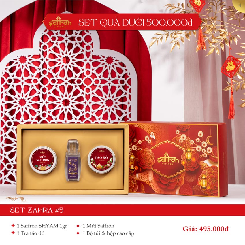1. Set quà Tết Zahra - Giỏ quà Tết rẻ và ý nghĩa 2023