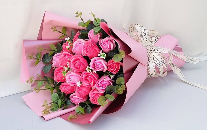 Bó hoa hồng sáp thơm